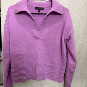 Banana Republic Lilac Cashmere V-Neck Sweater